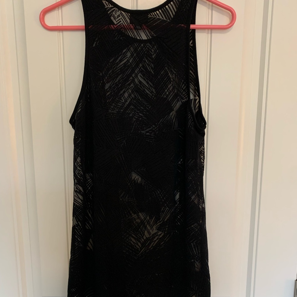 Mossimo Black Sheer Women’s Size Large Long Flowy Tank Top NWOT! - Picture 3 of 3